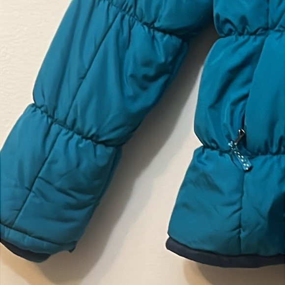 Lands End XL Juniors cozy dark turquoise jacket with hoddie inner soft fabric - Picture 3 of 15